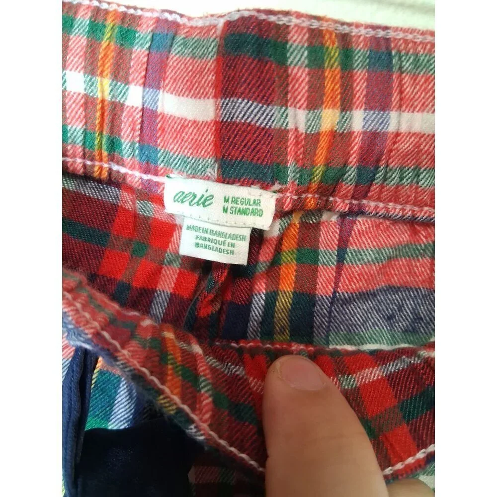 NWT Aerie Pajama Pants Plaid Christmas Casual Loungewear Flannel Size Medium